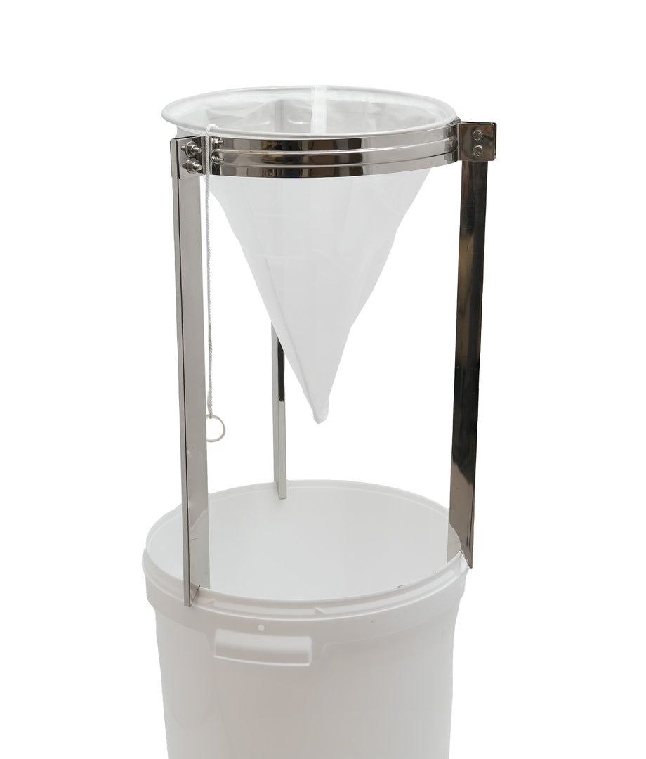 Statief van RVS voor puntzeef 32cm / 33cm Past op iedere container, zeef, puntzeef