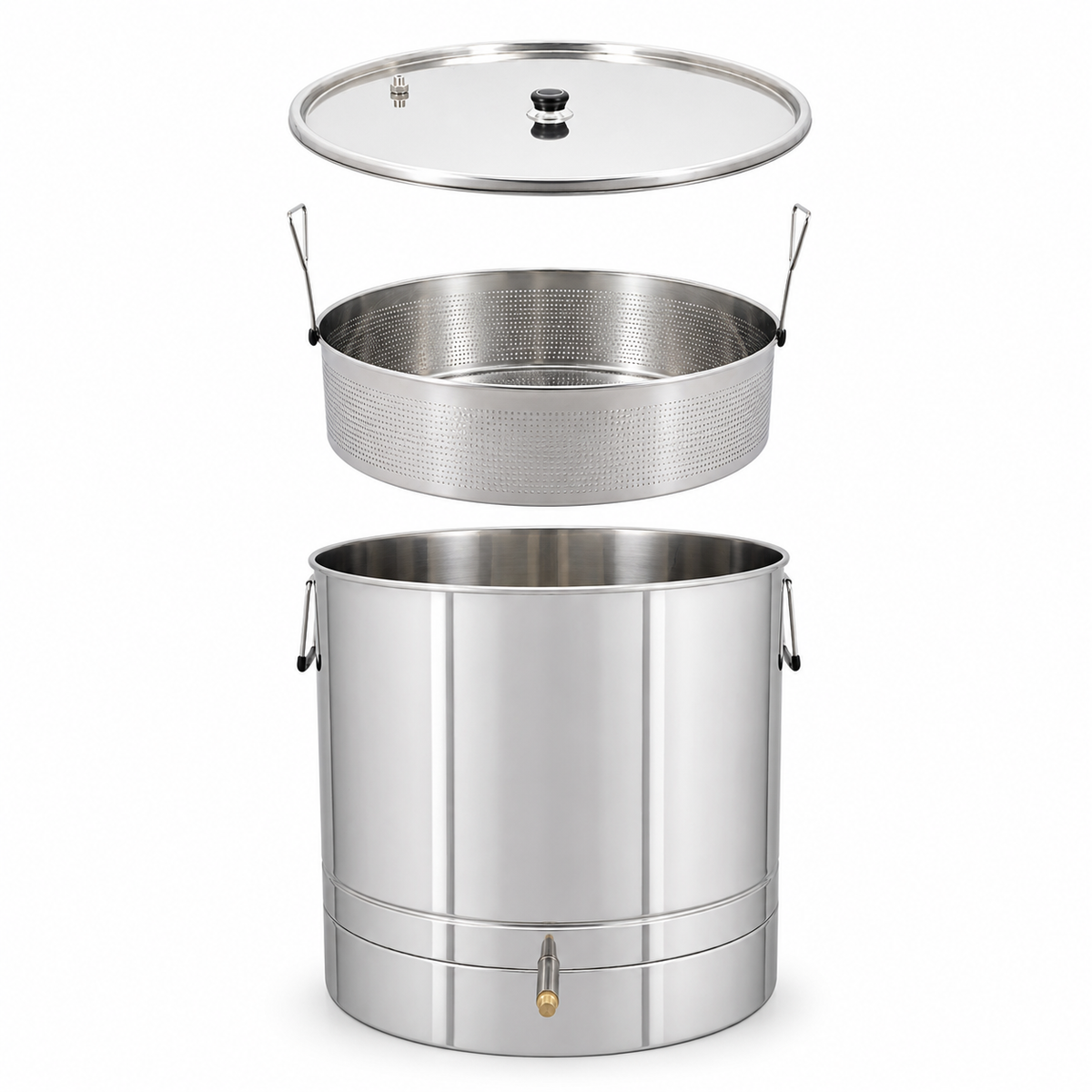 Steam wax melter round stainless steel 64 cm diameter up to 30 honeycombs