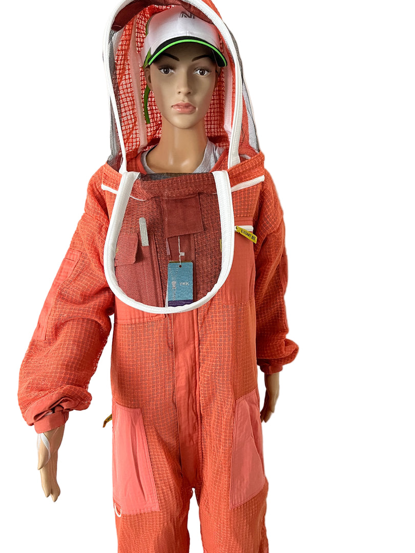 Imkeranzug Elegant Bee Overall Schutzanzug Bienen Belüftet Netzgewebe Lachs farben