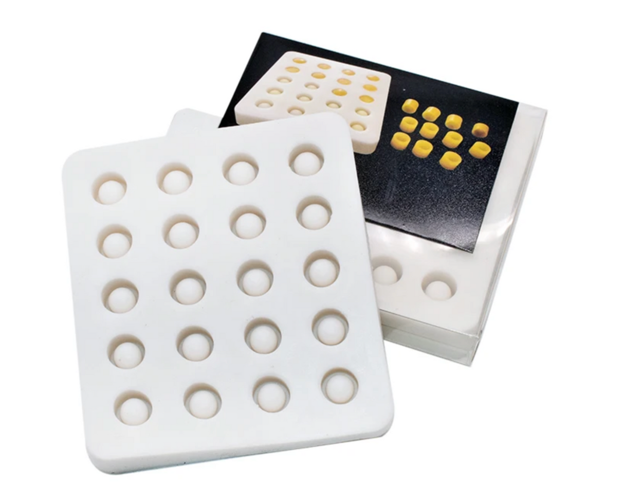 Casting mold for 20 queen cells, silicone mold for queen rearing