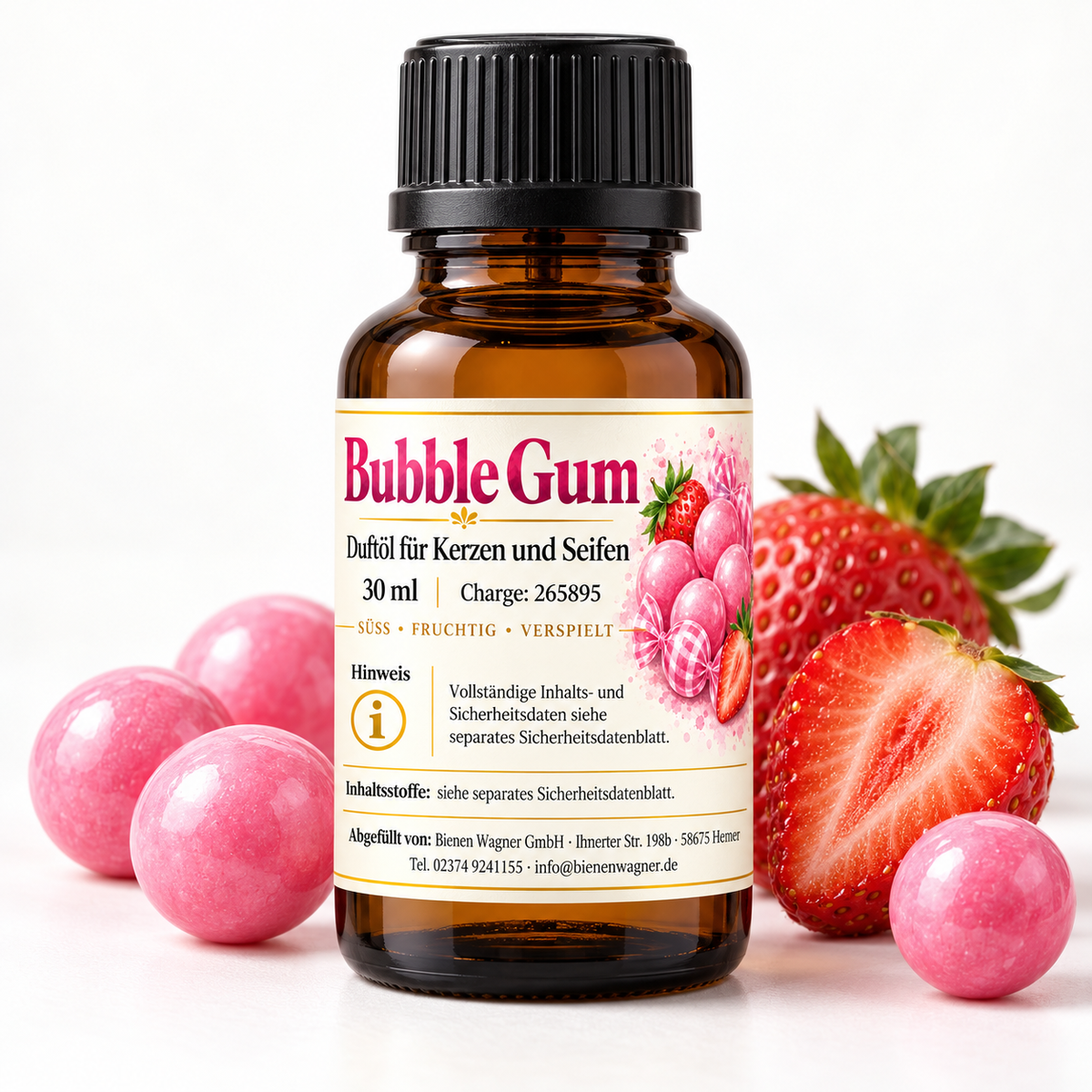 Bubble Gum geurolie 30 ml – kauwgomgeur voor kaarsen & zepen