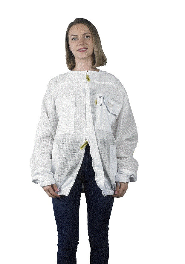 Imkerjacke Netzgewebe 3 lagig Weiß Premium Qualität ElegantBee