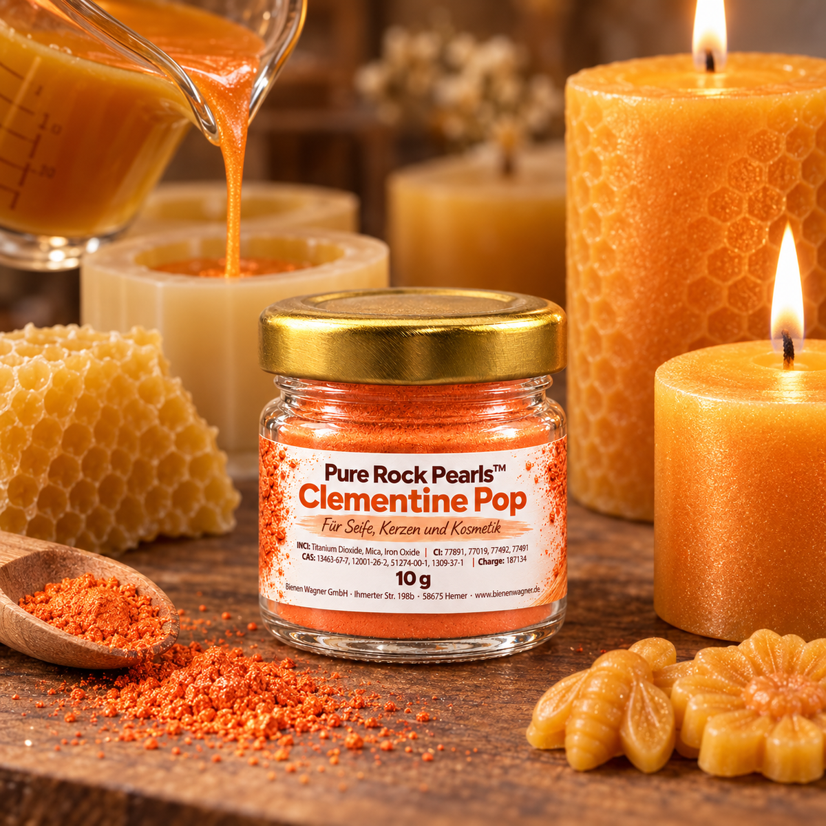 Soap Colour Orange – Colour for Soap, Candles & Cosmetics | Pure Rock Pearls™ Clementine Pop