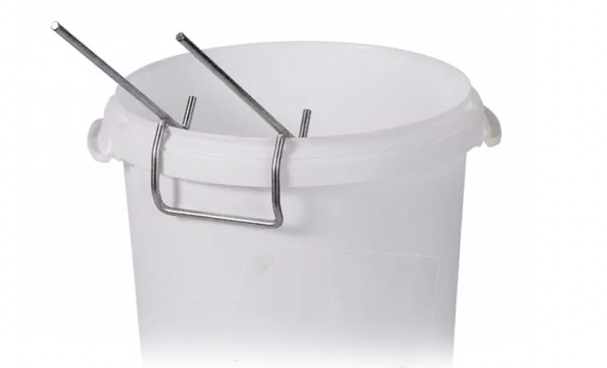 Porta secchiello in acciaio inox stabile universale adatto a tutti i secchi e imbottigliatori per miele