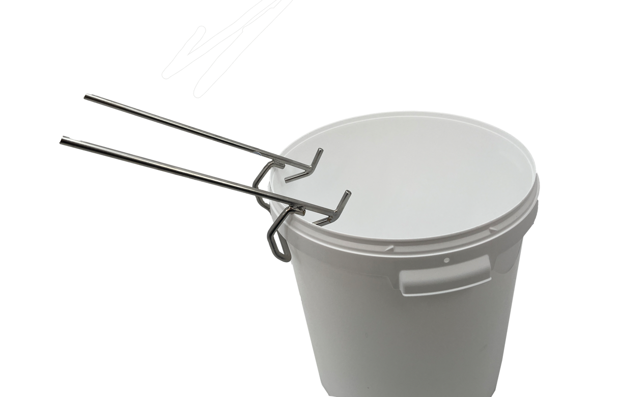 Porta secchiello in acciaio inox stabile universale adatto a tutti i secchi e imbottigliatori per miele