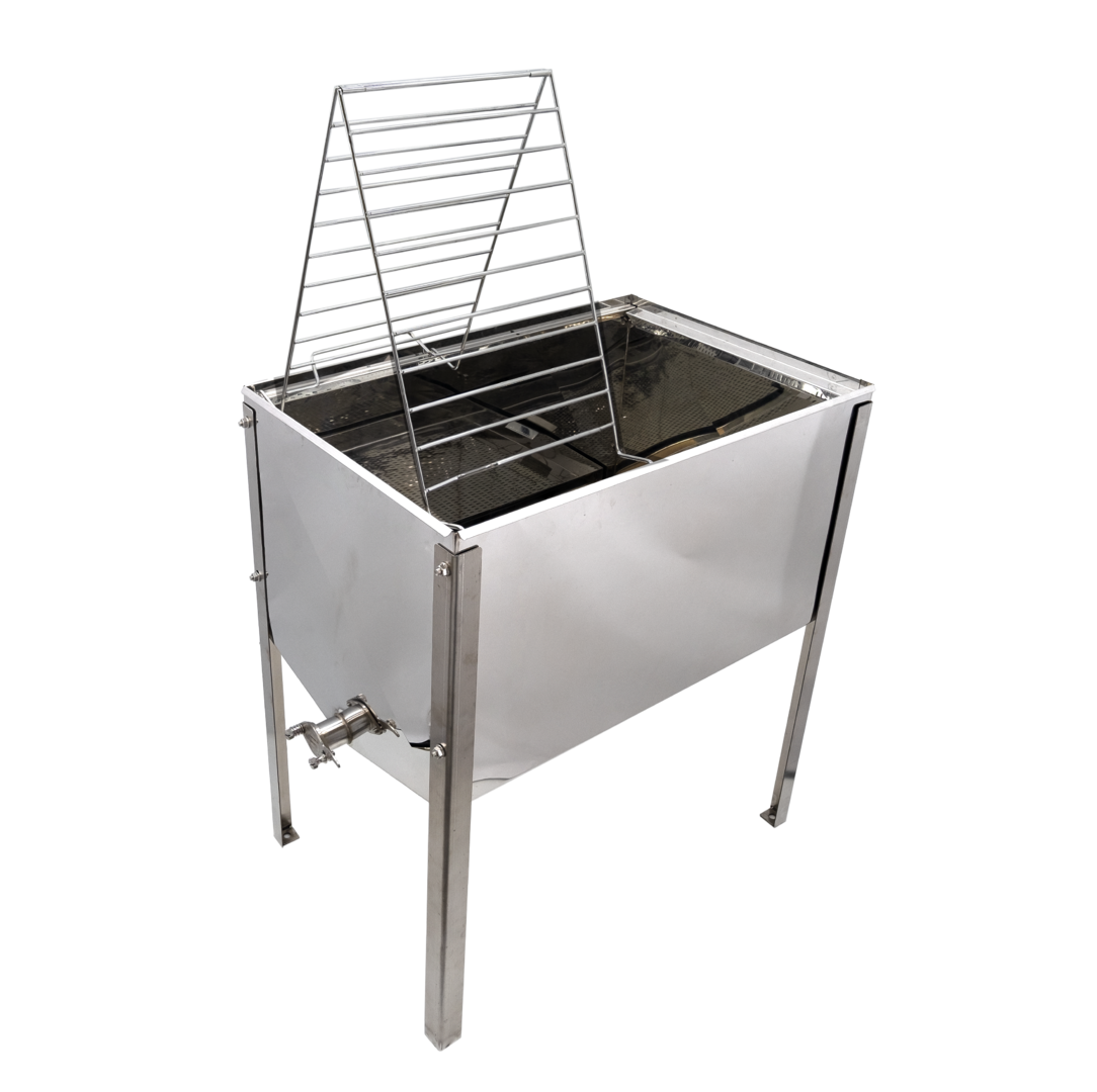 Table de débouchage inox 75 cm avec filtre et couvercle Zander Dadant