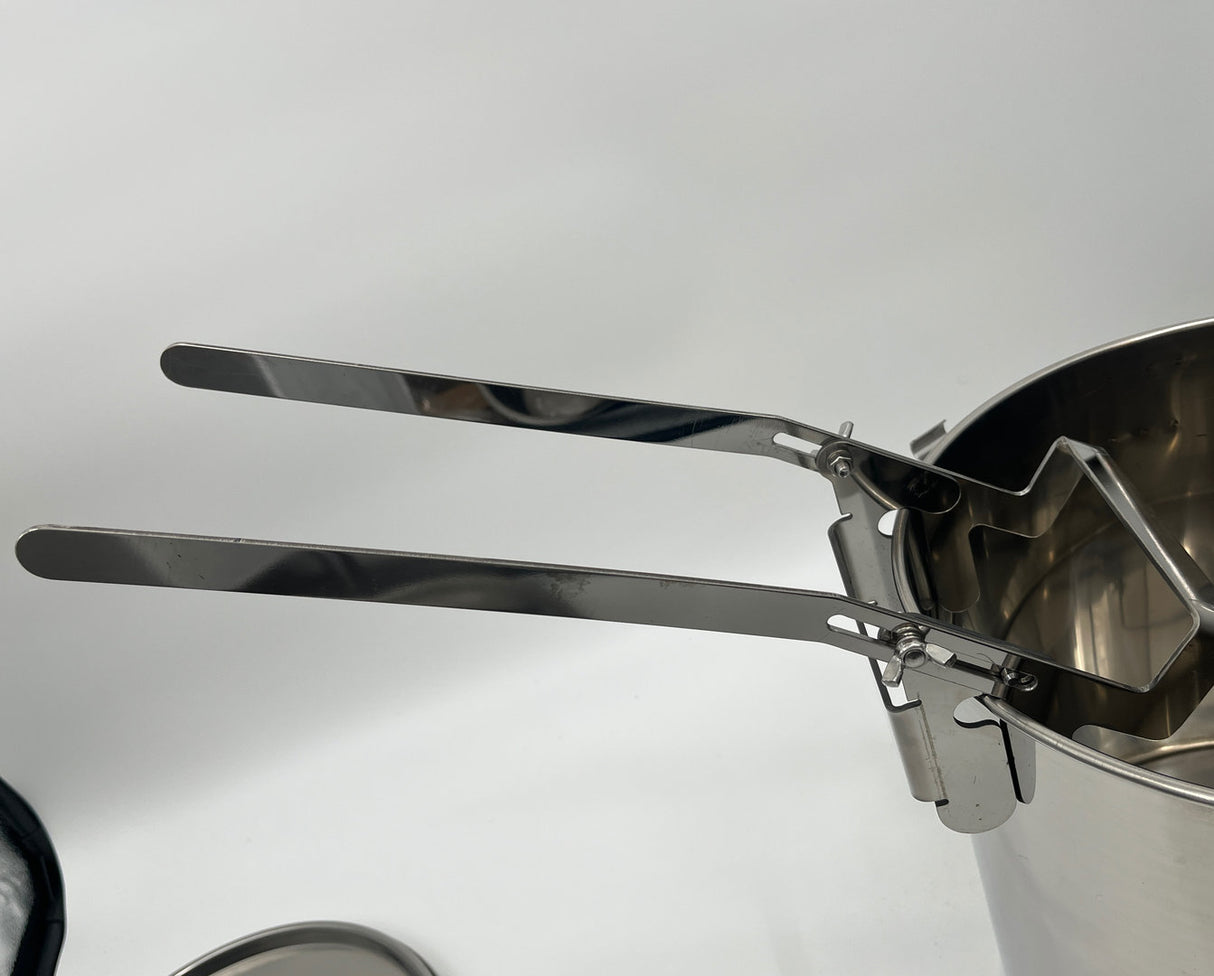 Porta secchiello regolabile per tutti i secchi per miele e hobbock in acciaio inox