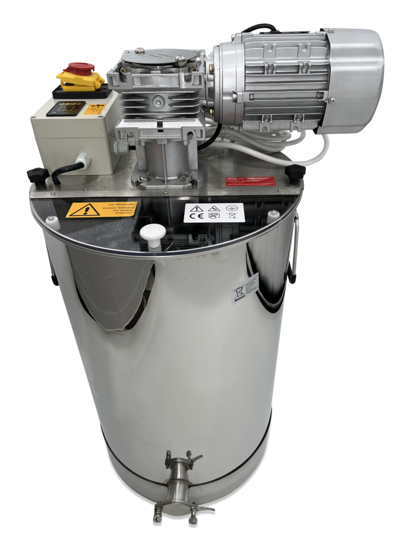 Honingmixer 100 kg met bediening voor het romig roeren van honing