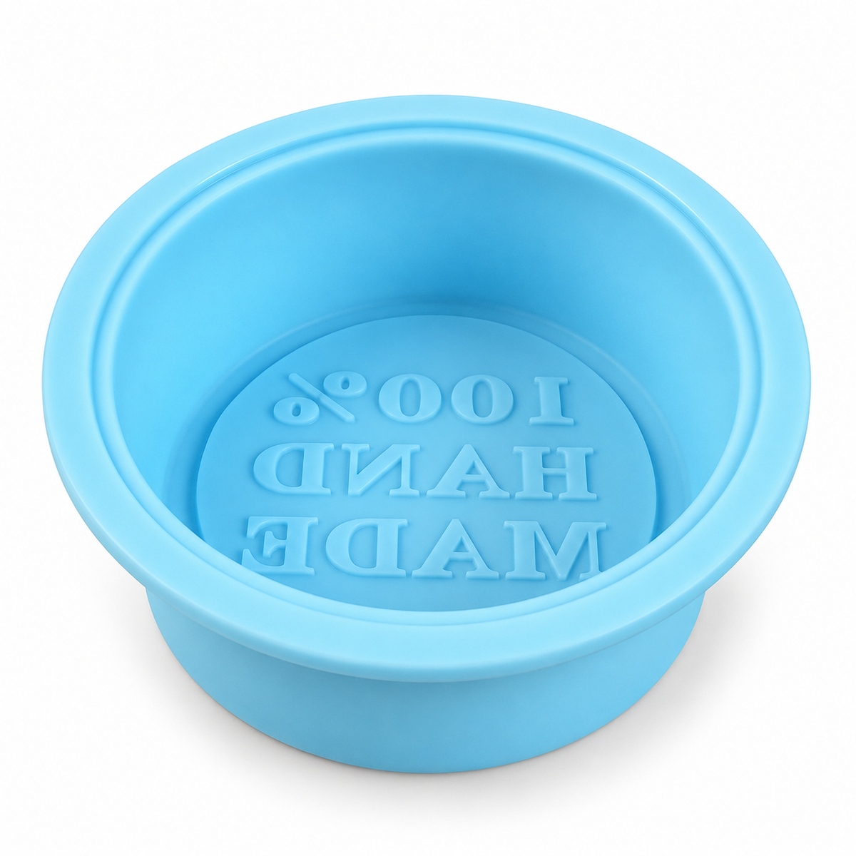 Moule rond en silicone pour savon « 100% HAND MADE » – coulez vos savons vous-même