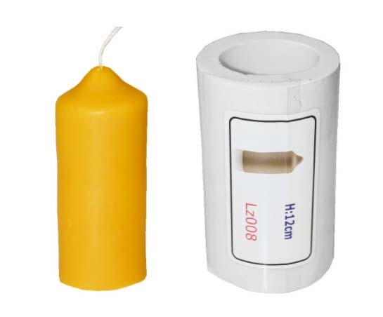 Stable, durable silicone candle mold for a pillar candle Lz008