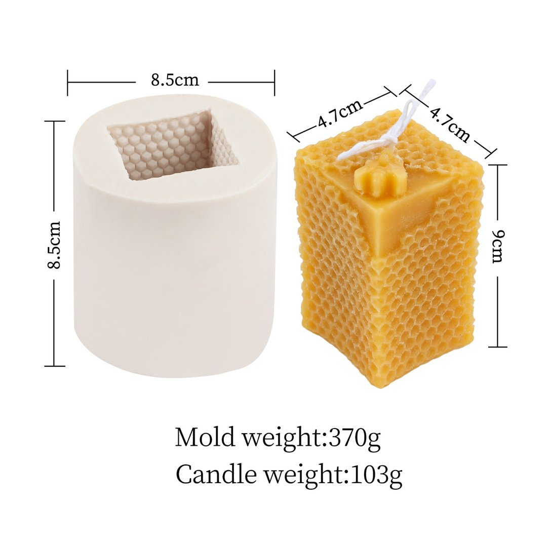 Silicone candle mold for beeswax and candle wax Lz045 Bee motif pillar candle