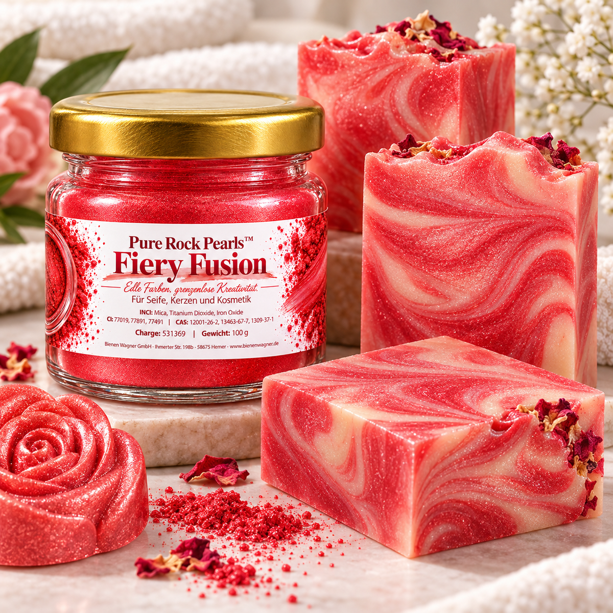 Pure Rock Pearls™ Fiery Fusion – Rood-roze pigment met parelglans