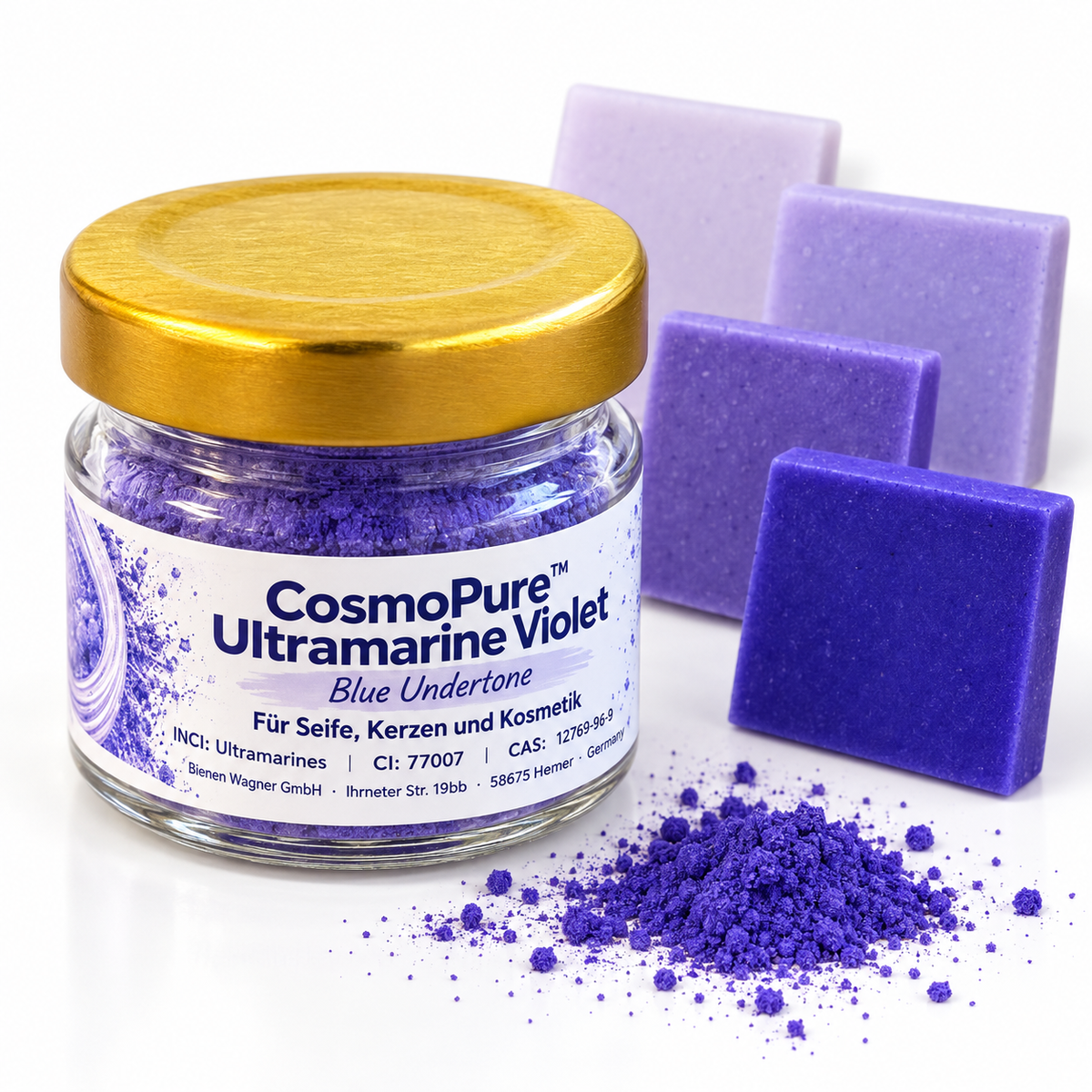 Ultramarin Violett Pigment 1 – Seifenfarbe für Seife, Kosmetik & Kerzen-Deko Lila Flieder Blauton