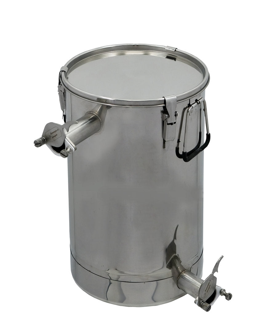 Zeefemmervuller met 2 knijpkranen 50 KG Profi Line randloze schuine bodem