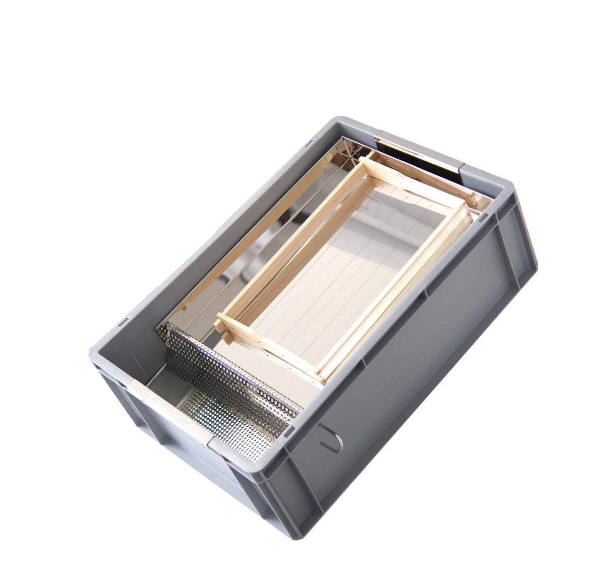 Compact sun wax melter for 1-2 honeycombs with plastic housing