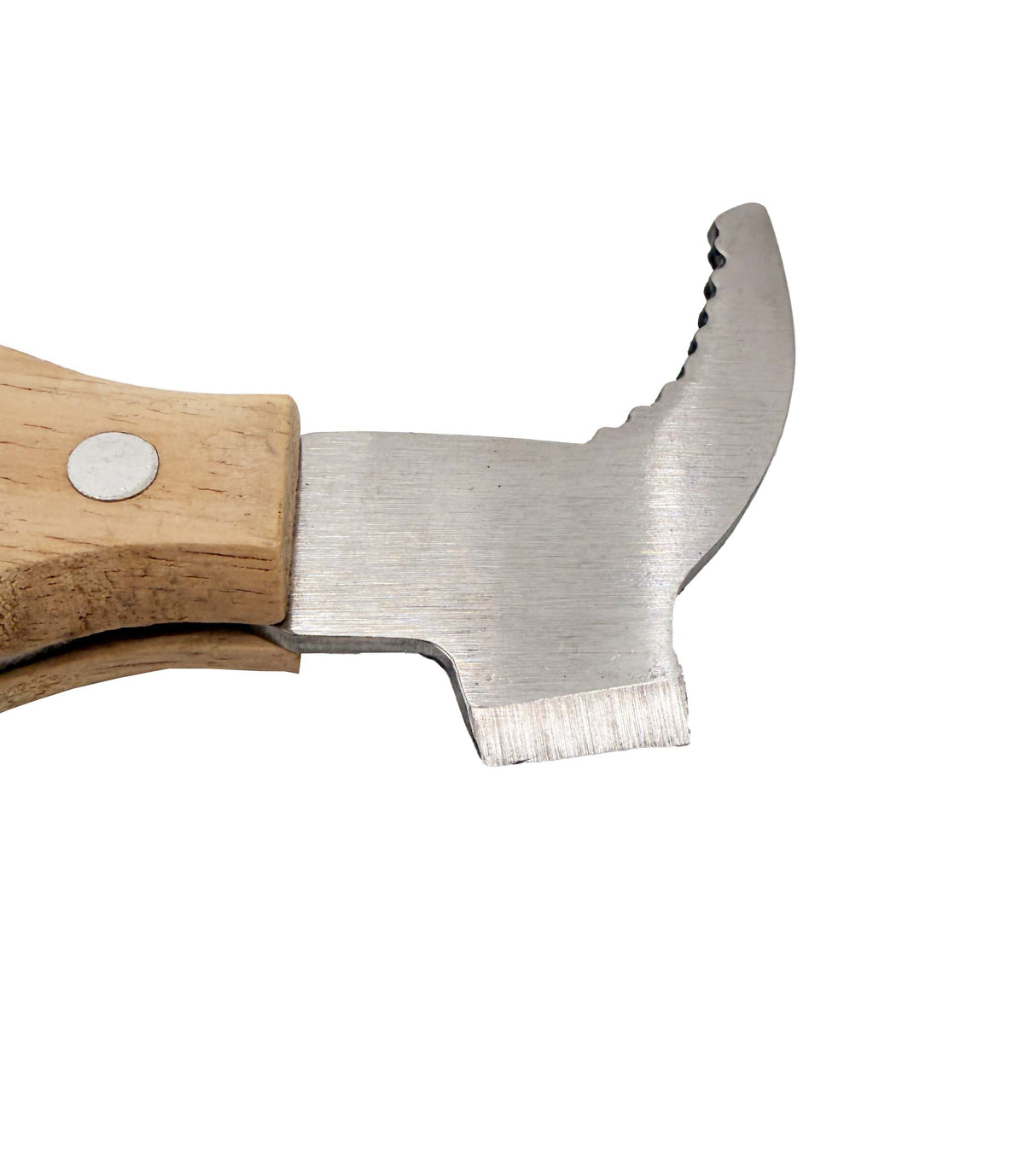 Stokbeitel 26cm van RVS met krik en houten handvat - eenzijdig geslepen