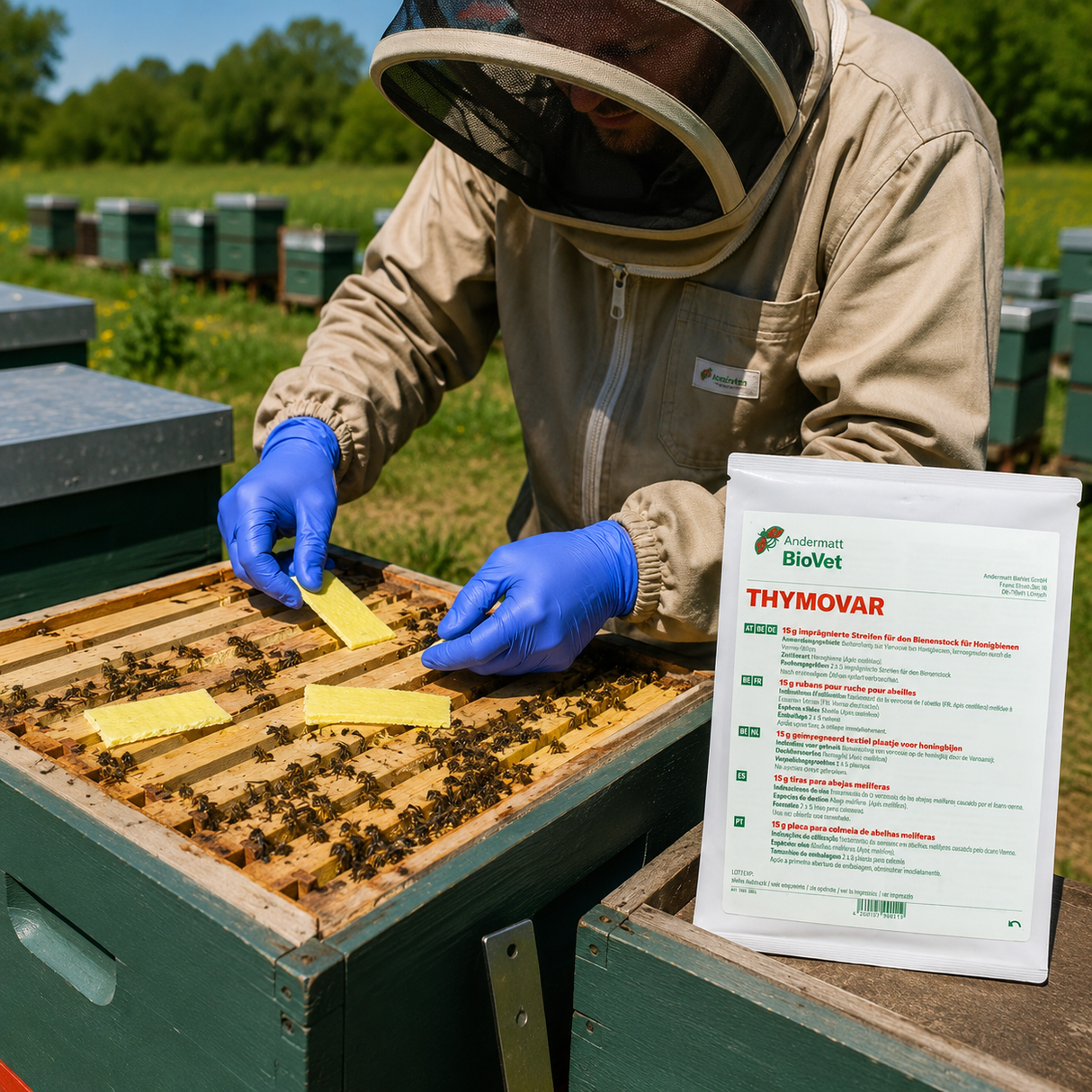 THYMOVAR® gegen Varroa Tymaol 2x5 Schwammtuch Plättchen Präparat für Sommerbehandlung