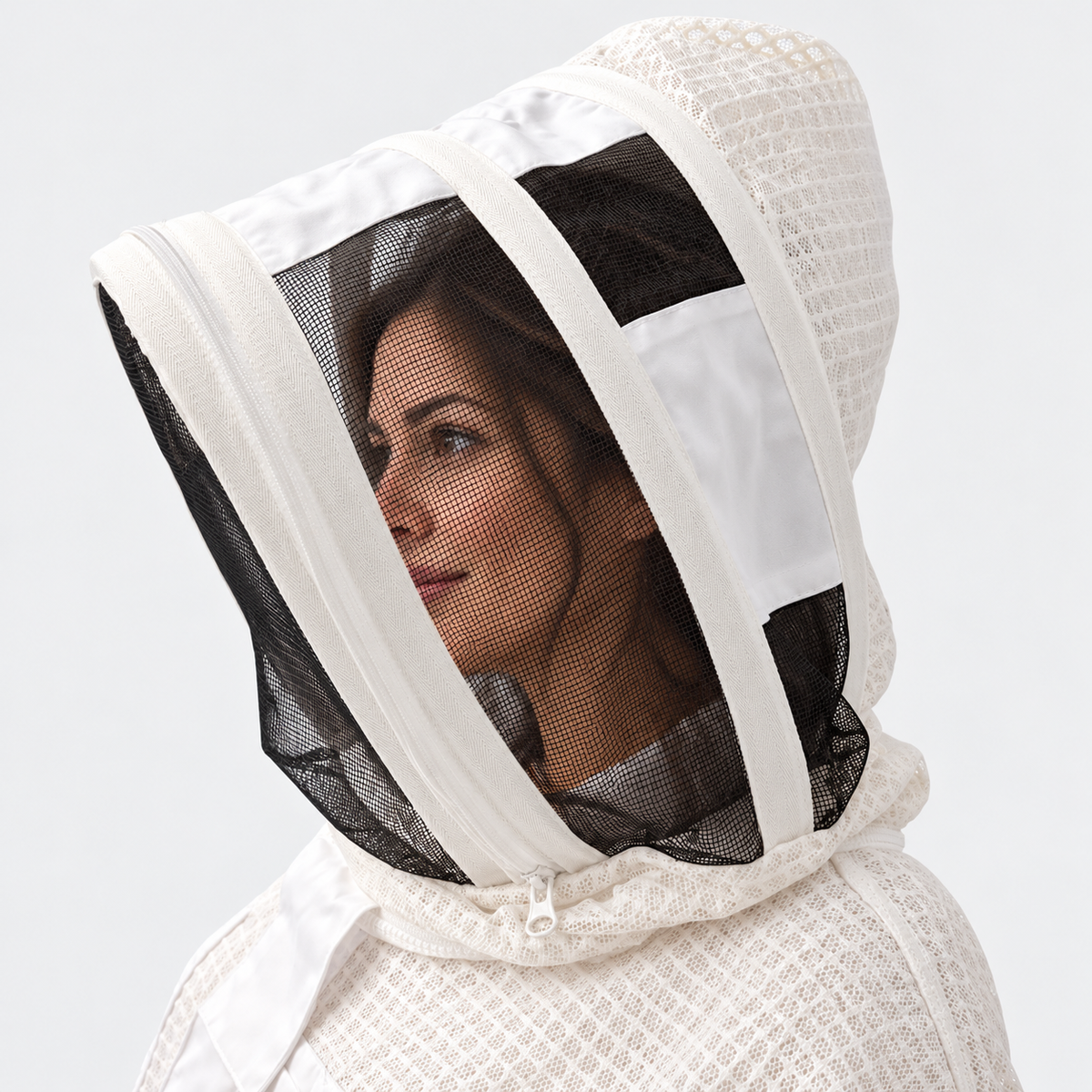 ElegantBee 3-Layer Mesh Beekeeping Jacket White Premium Quality (Copy)