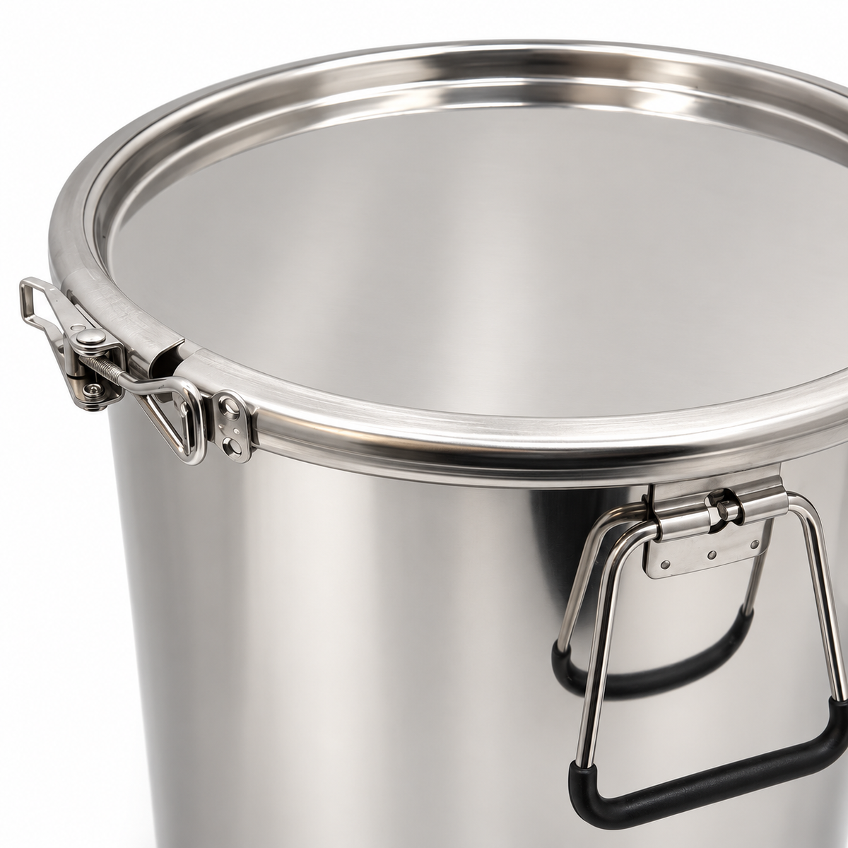 Secchio per cera e miele da 20 L in acciaio inox – con coperchio e anello di serraggio