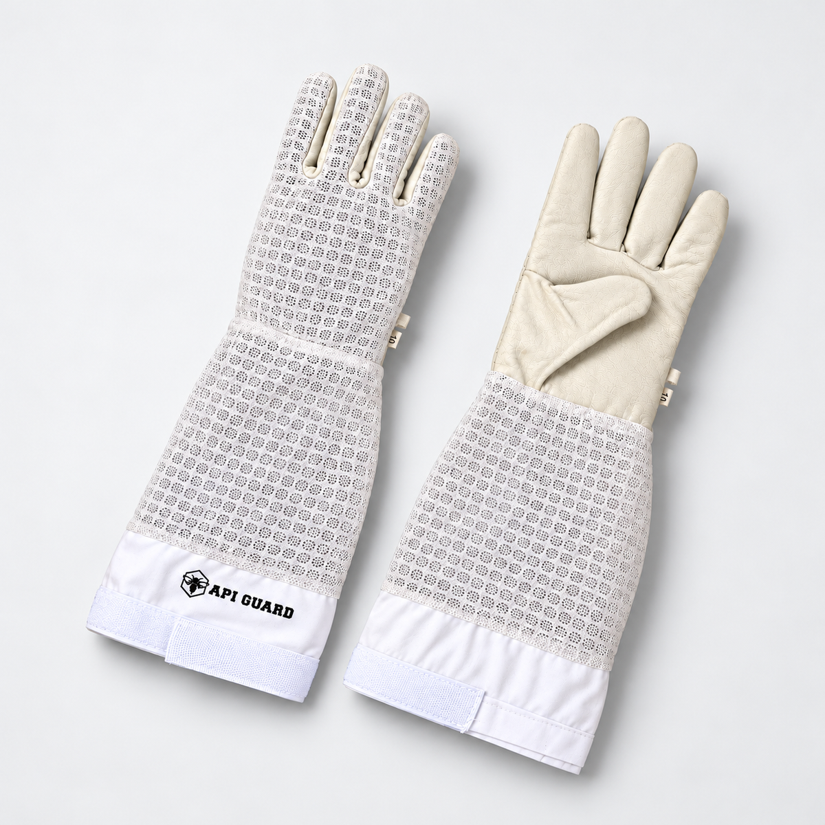 Beekeeping gloves made of sheepskin with 3-layer white mesh fabric (Copy)