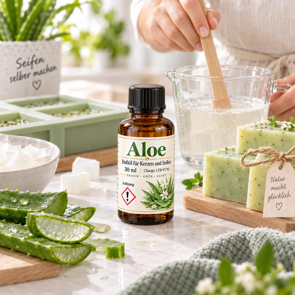 Aloe Duftöl 30 ml – frischer Duft für Kerzen und Seifen