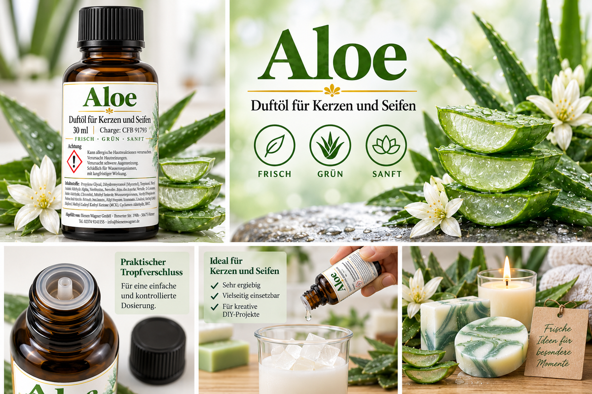 Aloe Duftöl 30 ml – frischer Duft für Kerzen und Seifen