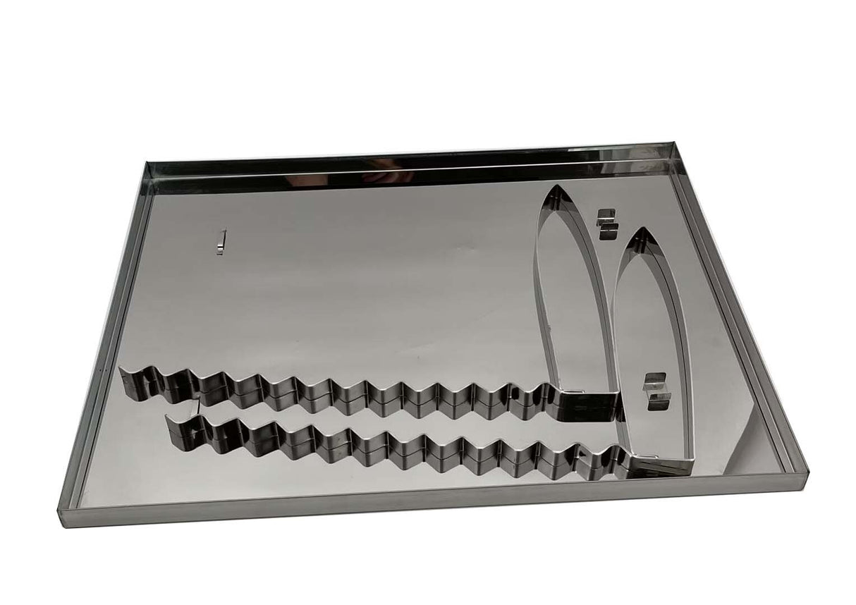 Roestvrijstalen deksel voor het ontsluiten van serviesgoed met honingraatframestandaard