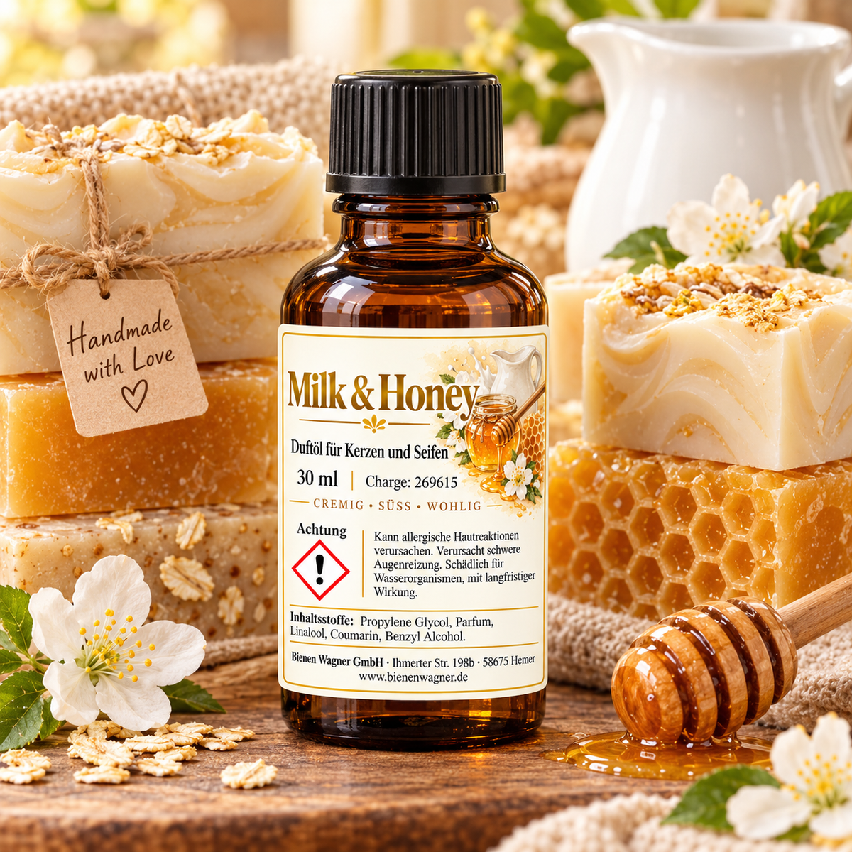 Huile parfumée Milk & Honey 30 ml – parfum lait & miel pour bougies & savons