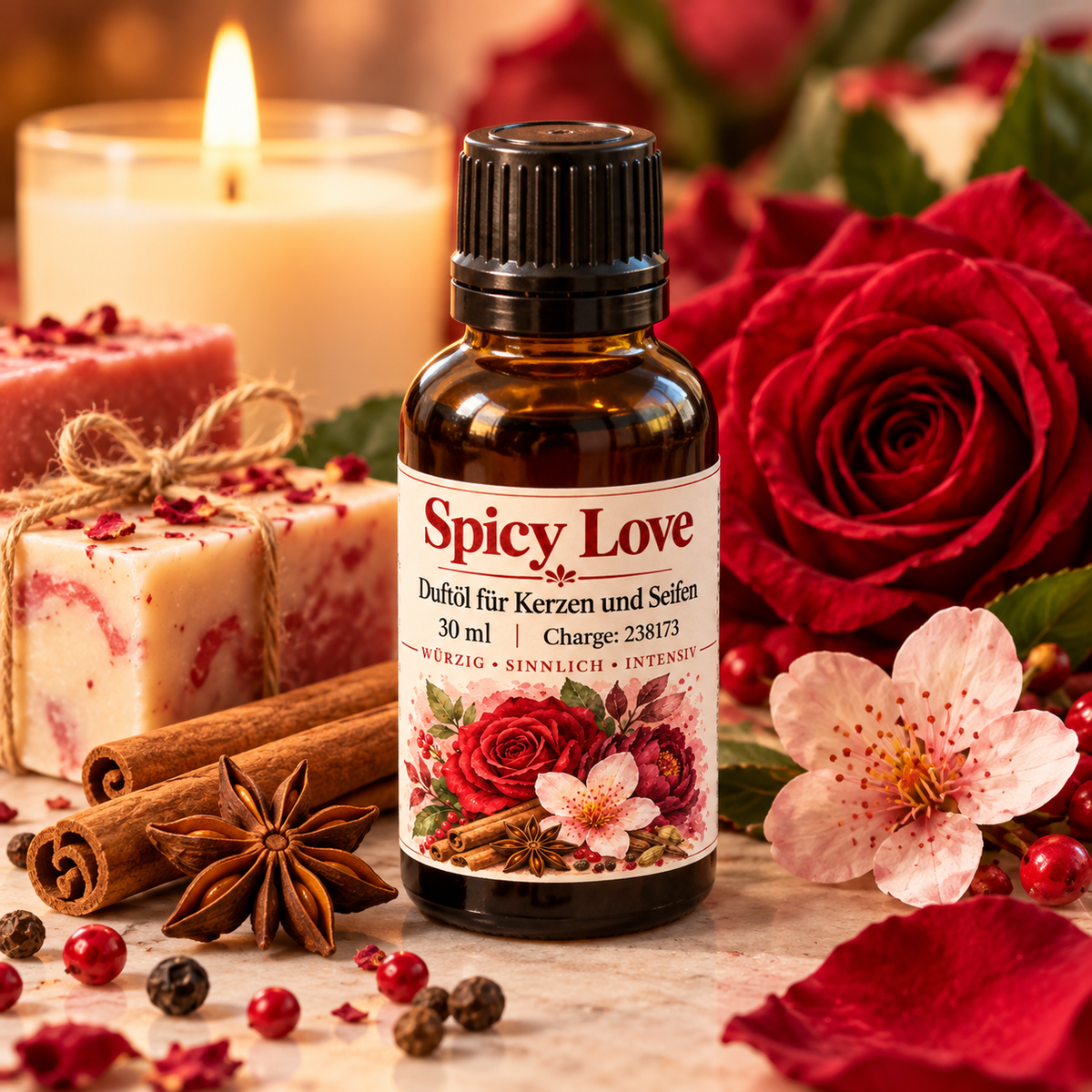 Spicy Love geurolie voor kaarsen en zepen – 30 ml