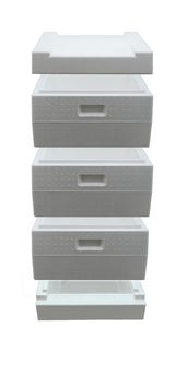 Original Segeberger hive, 3 frames with rails, German standard polystyrene hive