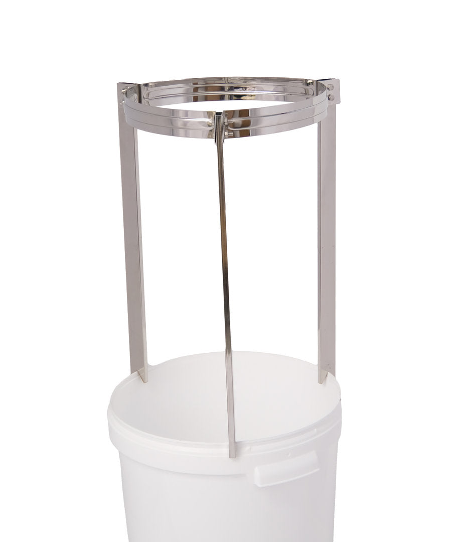 Statief van RVS voor puntzeef 32cm / 33cm Past op iedere container, zeef, puntzeef