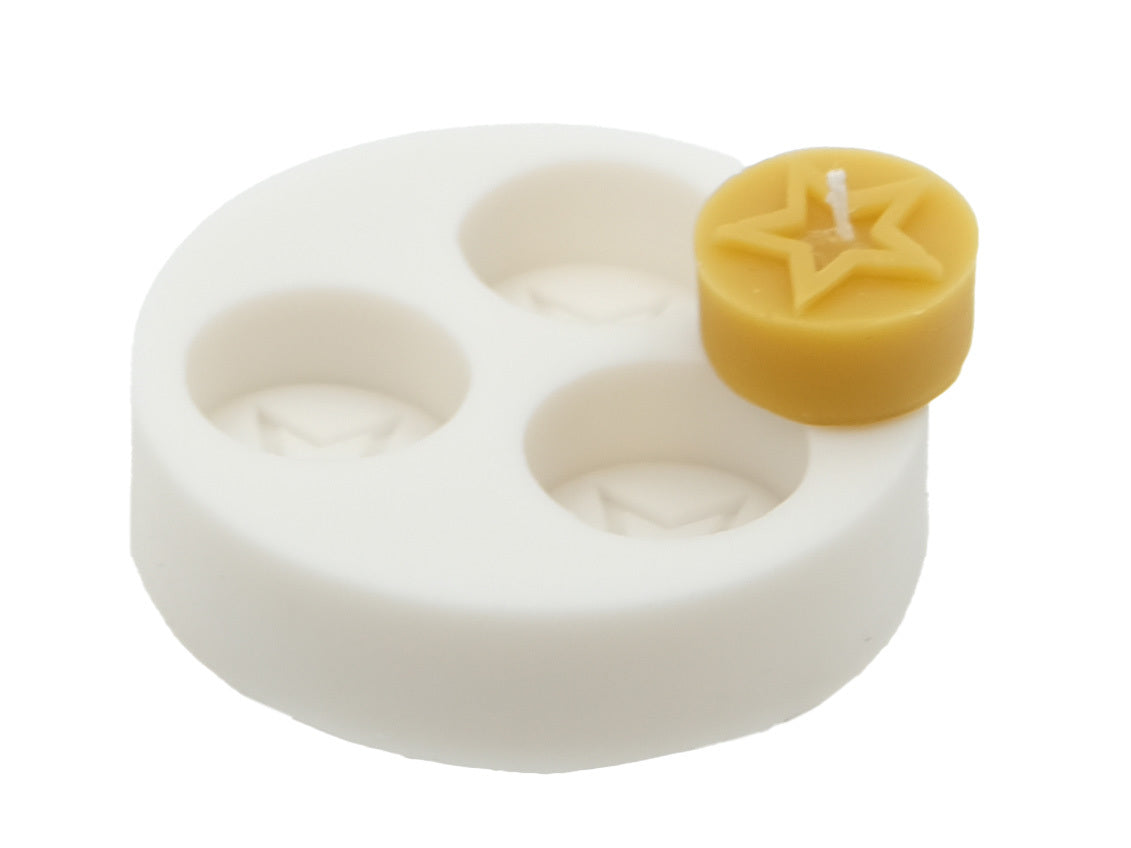 Casting mold for 3 tealights, star shape