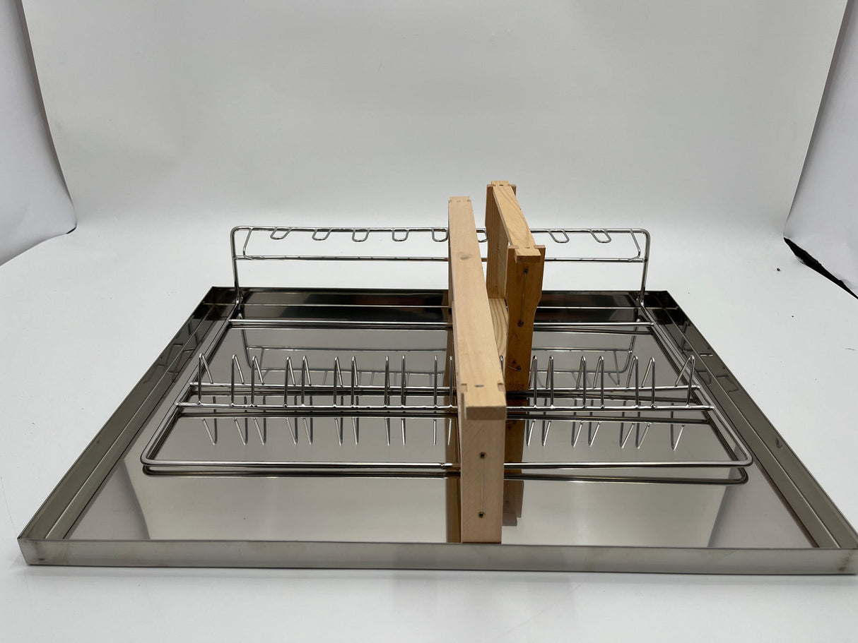 Roestvrijstalen deksel met nieuw honingraatrek voor maximaal 10 frames voor het openen van serviesgoed