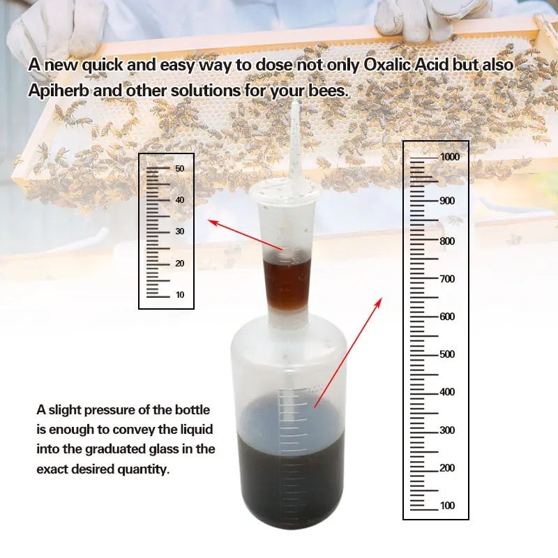 Oxalic acid dosing bottle, large, Varroa mite