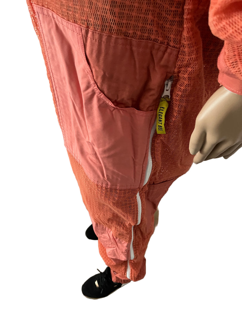 Imkeranzug Elegant Bee Overall Schutzanzug Bienen Belüftet Netzgewebe Lachs farben