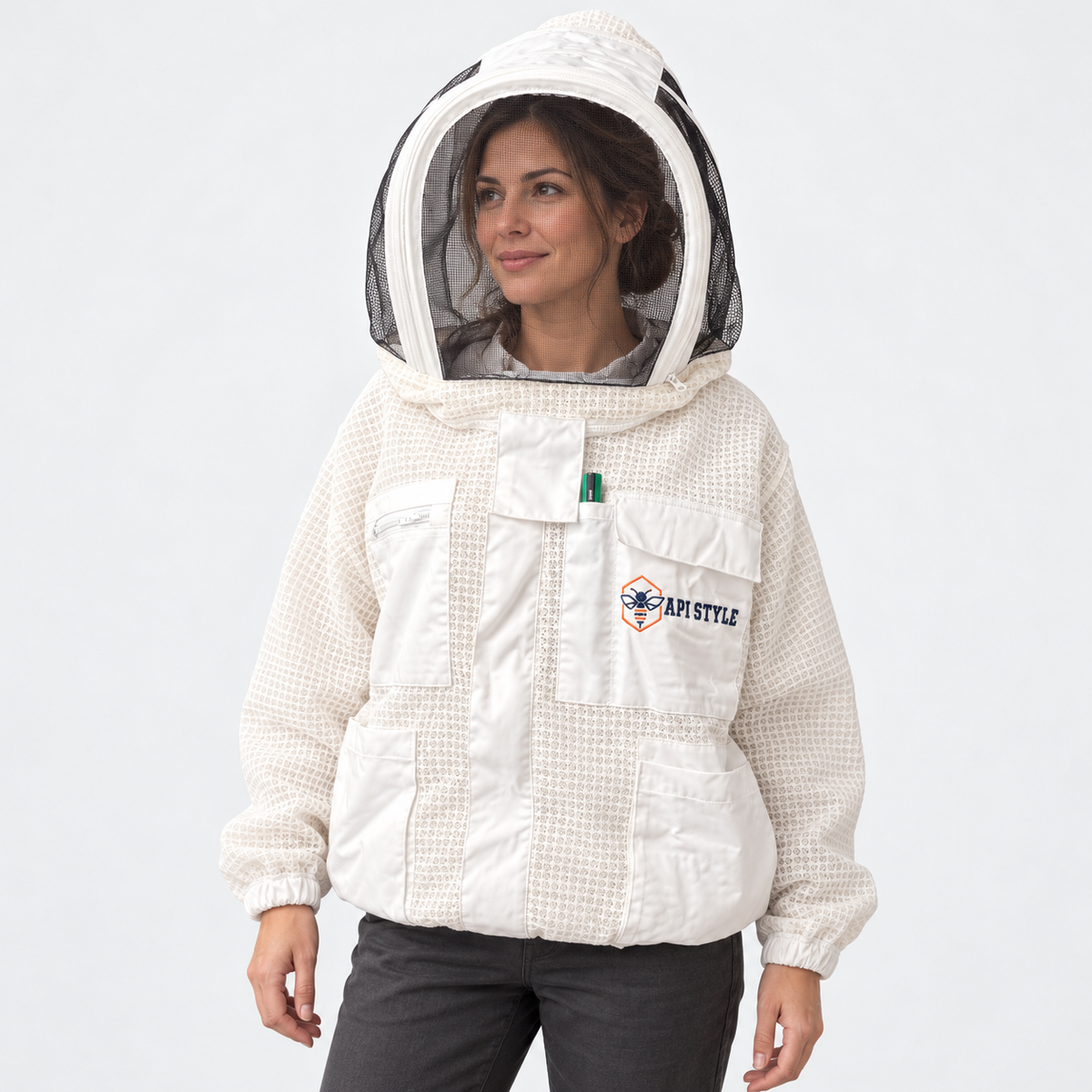 ElegantBee 3-Layer Mesh Beekeeping Jacket White Premium Quality (Copy) 