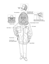 Imkerjacke Netzgewebe 3 lagig Weiß Premium Qualität ElegantBee