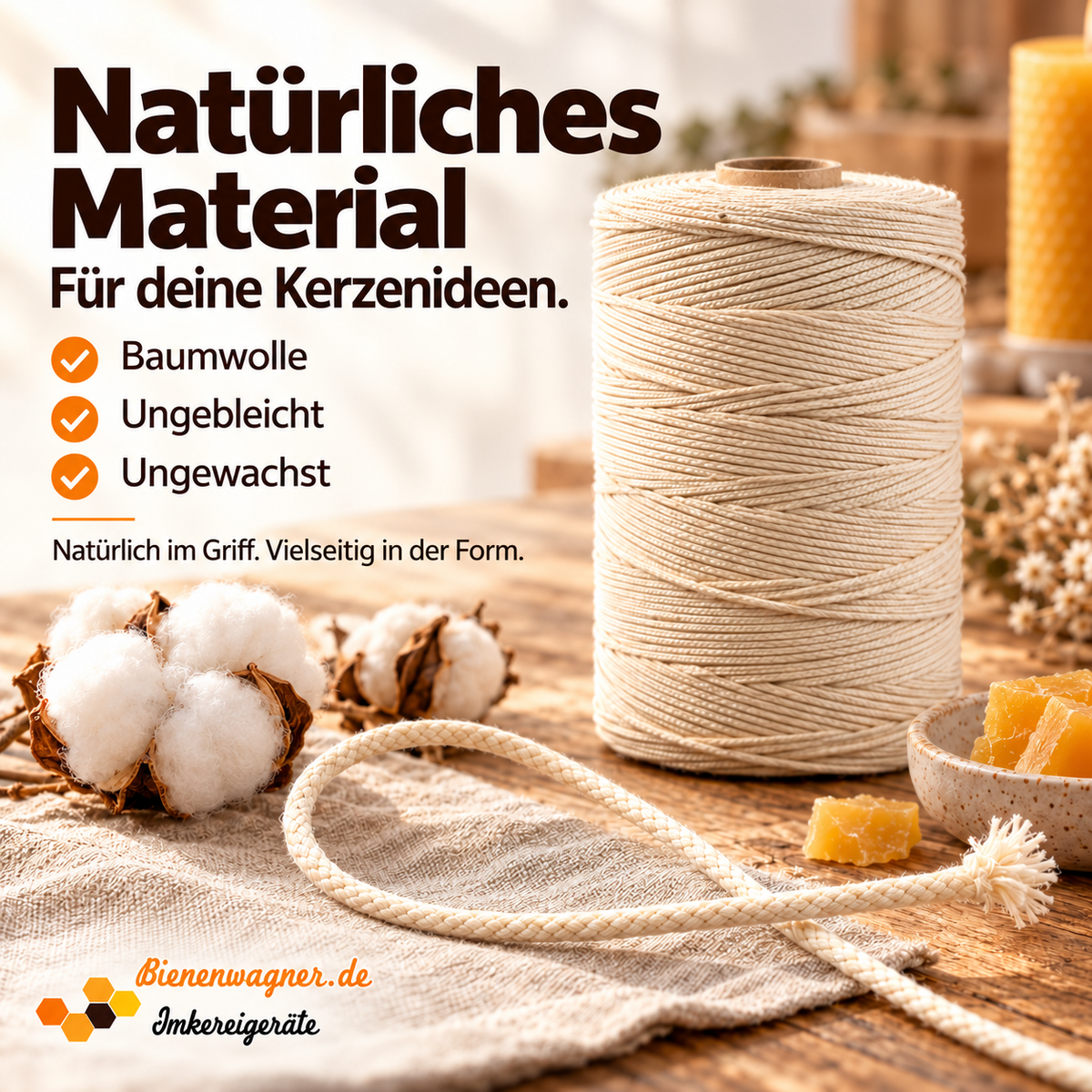 10 meters candle wick cotton wick round wick for beeswax candles, wick thickness No. 1, 2, 3, 4, 5, 6 (Copy) 
