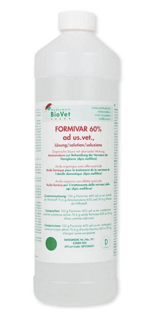 1 litro Formivar acido formico 60% ad us vet. per il trattamento della varroa