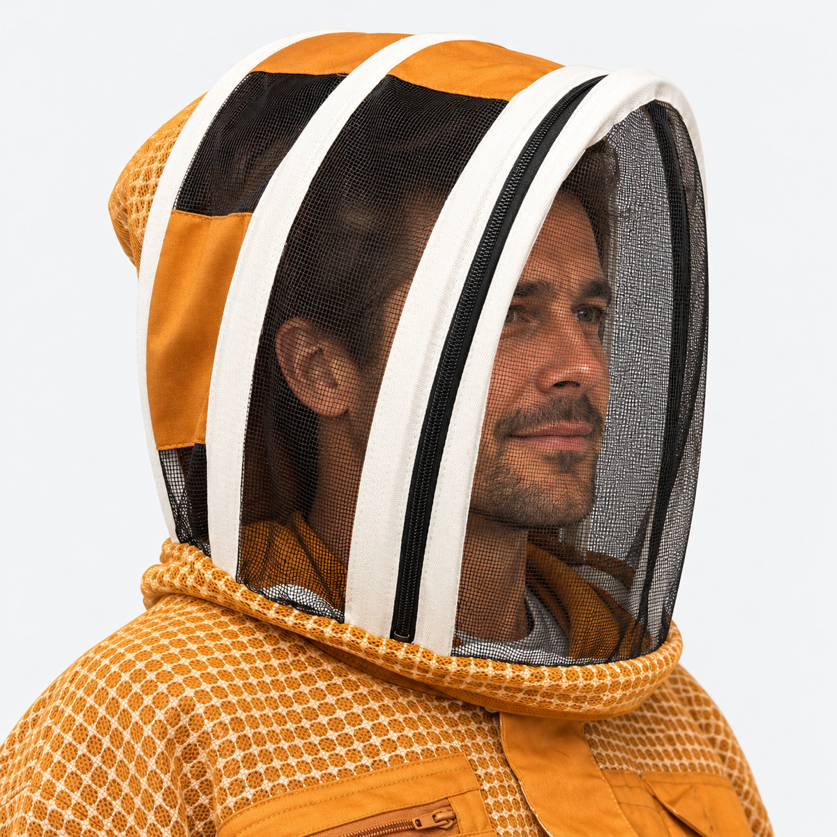 API STYLE Beekeeping Jacket Brown – fully ventilated unisex beekeeping jacket with astronaut veil 