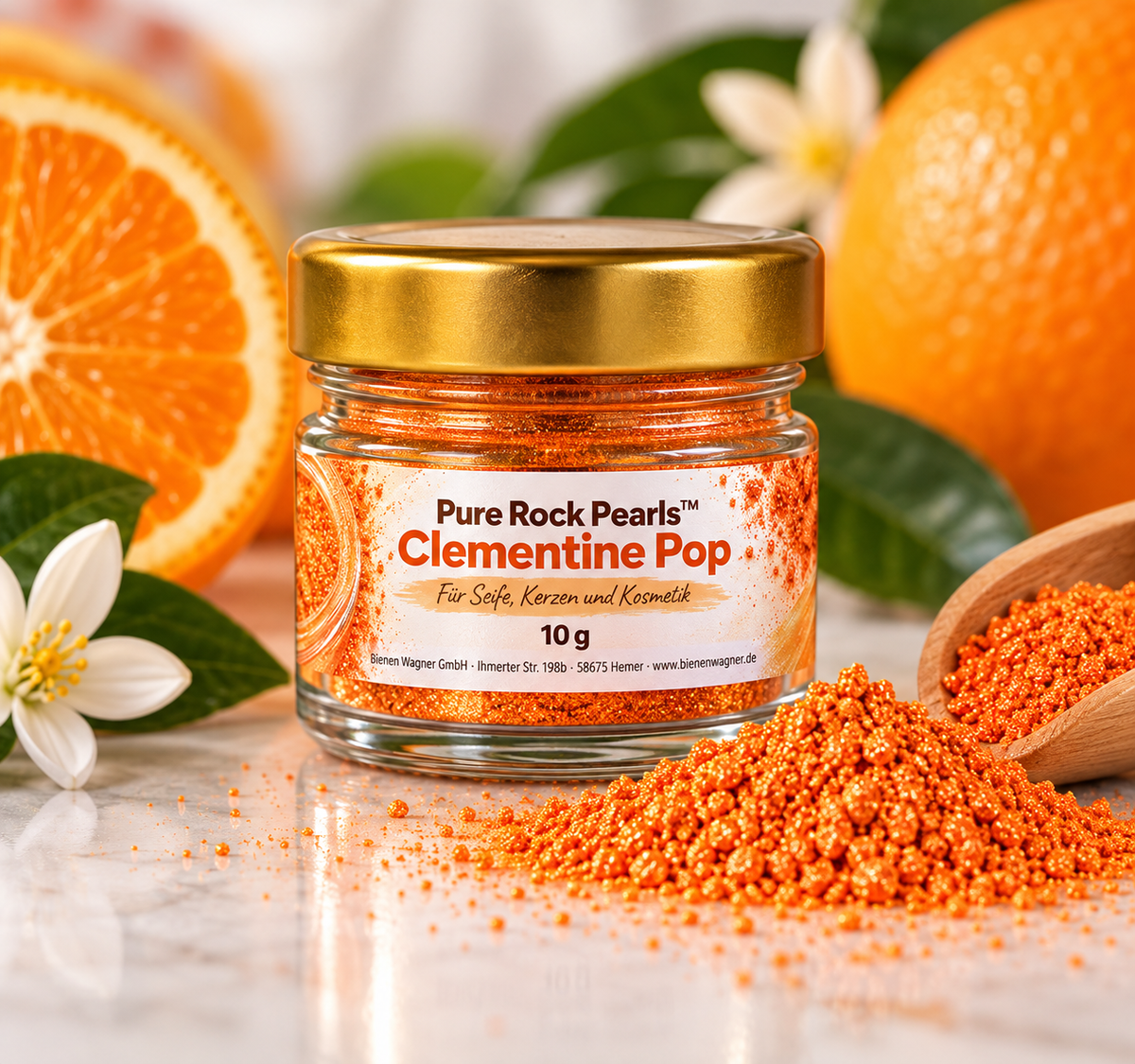 Soap Colour Orange – Colour for Soap, Candles & Cosmetics | Pure Rock Pearls™ Clementine Pop 
