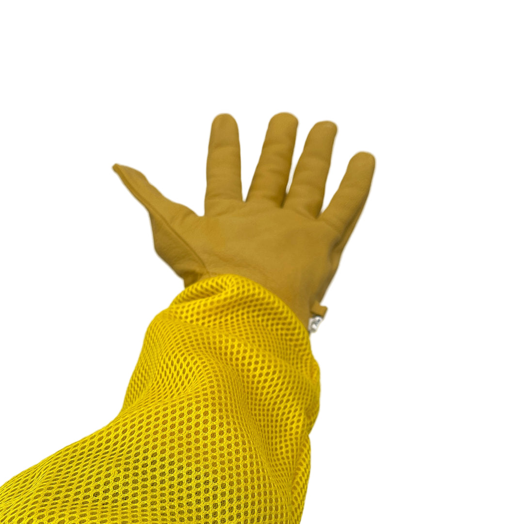 Gants d'apiculteur jaunes avec maille en peau de chèvre extra douce