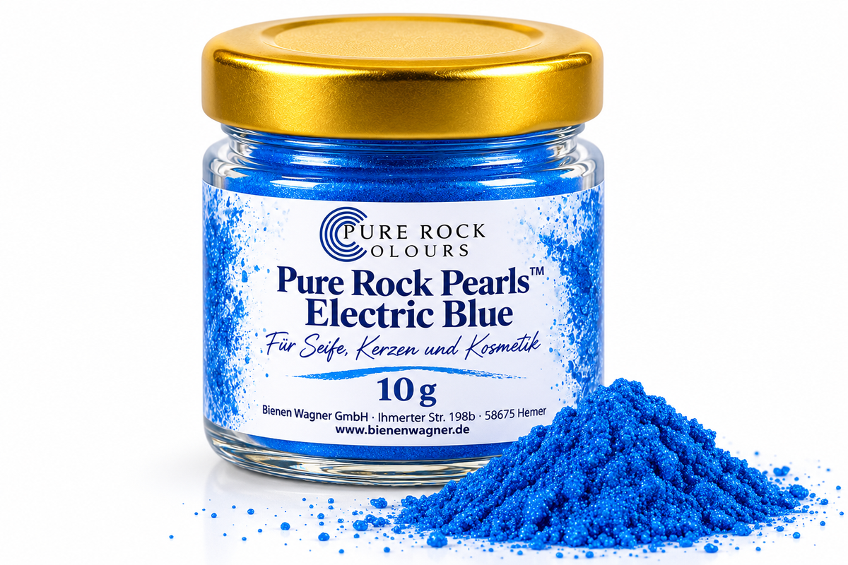 Colorant bleu pour savon – pigment pour savon, bougies &amp; cosmétique | Pure Rock Pearls™ Electric Blue 