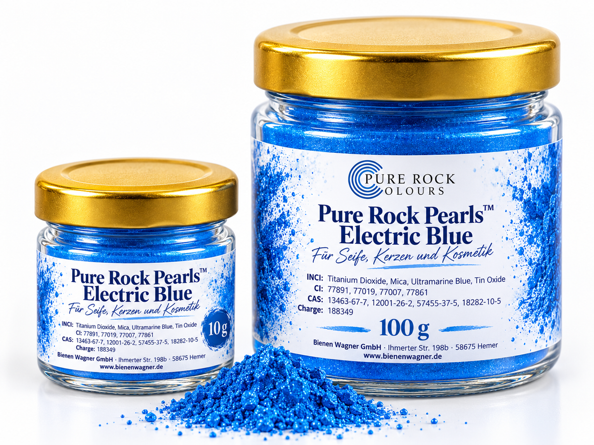 Colorant bleu pour savon – pigment pour savon, bougies &amp; cosmétique | Pure Rock Pearls™ Electric Blue 