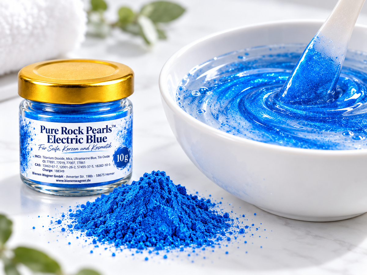 Colorant bleu pour savon – pigment pour savon, bougies &amp; cosmétique | Pure Rock Pearls™ Electric Blue 