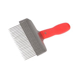 Ontsluitingsvork rood neon extra breed, met gebogen RVS naalden