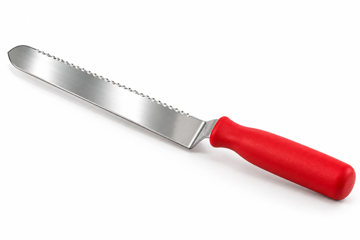 Long uncapping knife made of stainless steel – 43 cm with plastic handle and two cutting edges 