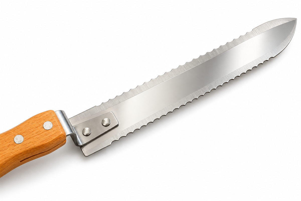 Long uncapping knife made of stainless steel – 43 cm with plastic handle and two blades, red plastic handle (Copy) 