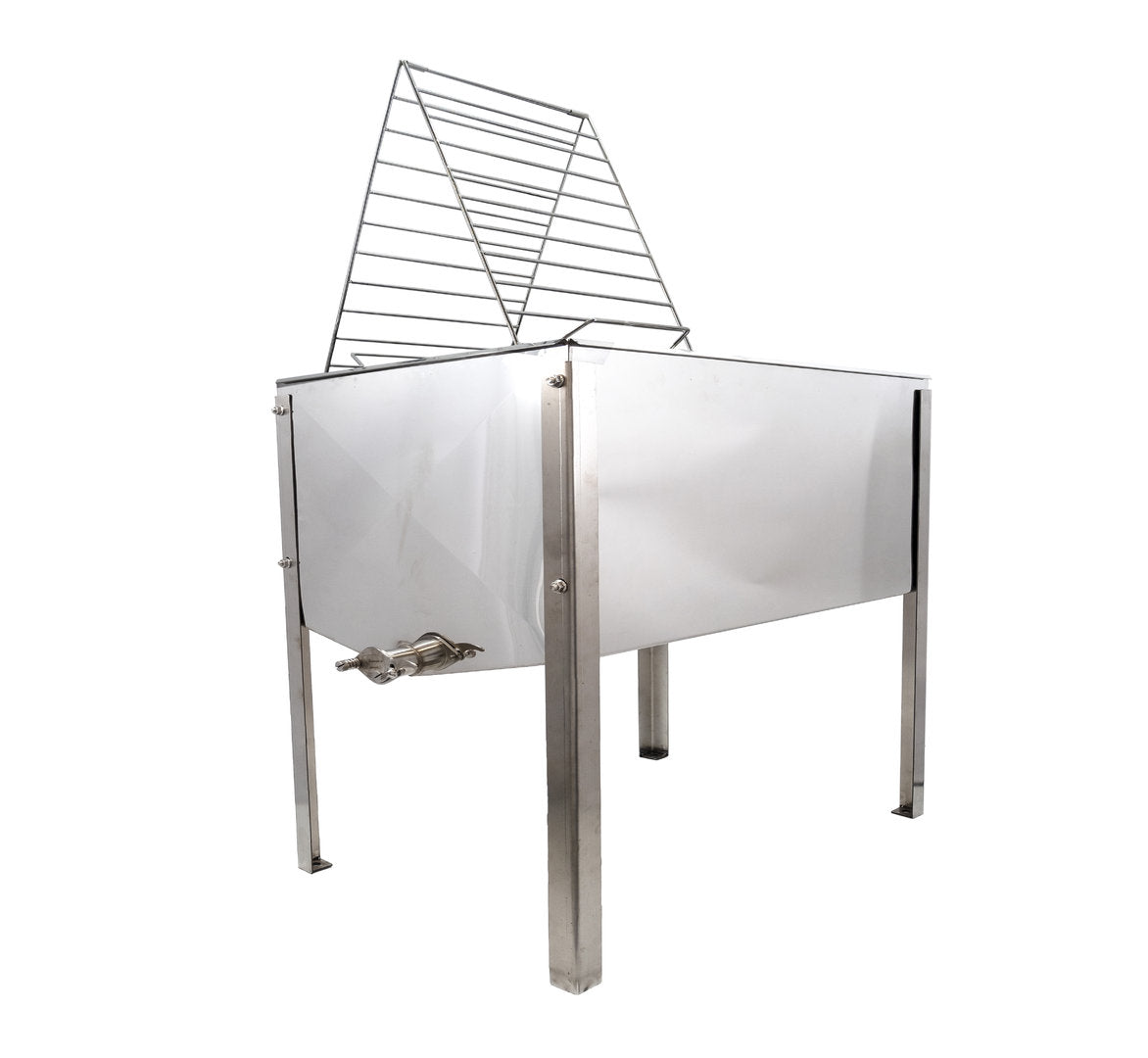 Table de débouchage inox 100cm avec filtre et couvercle Zander Dadant