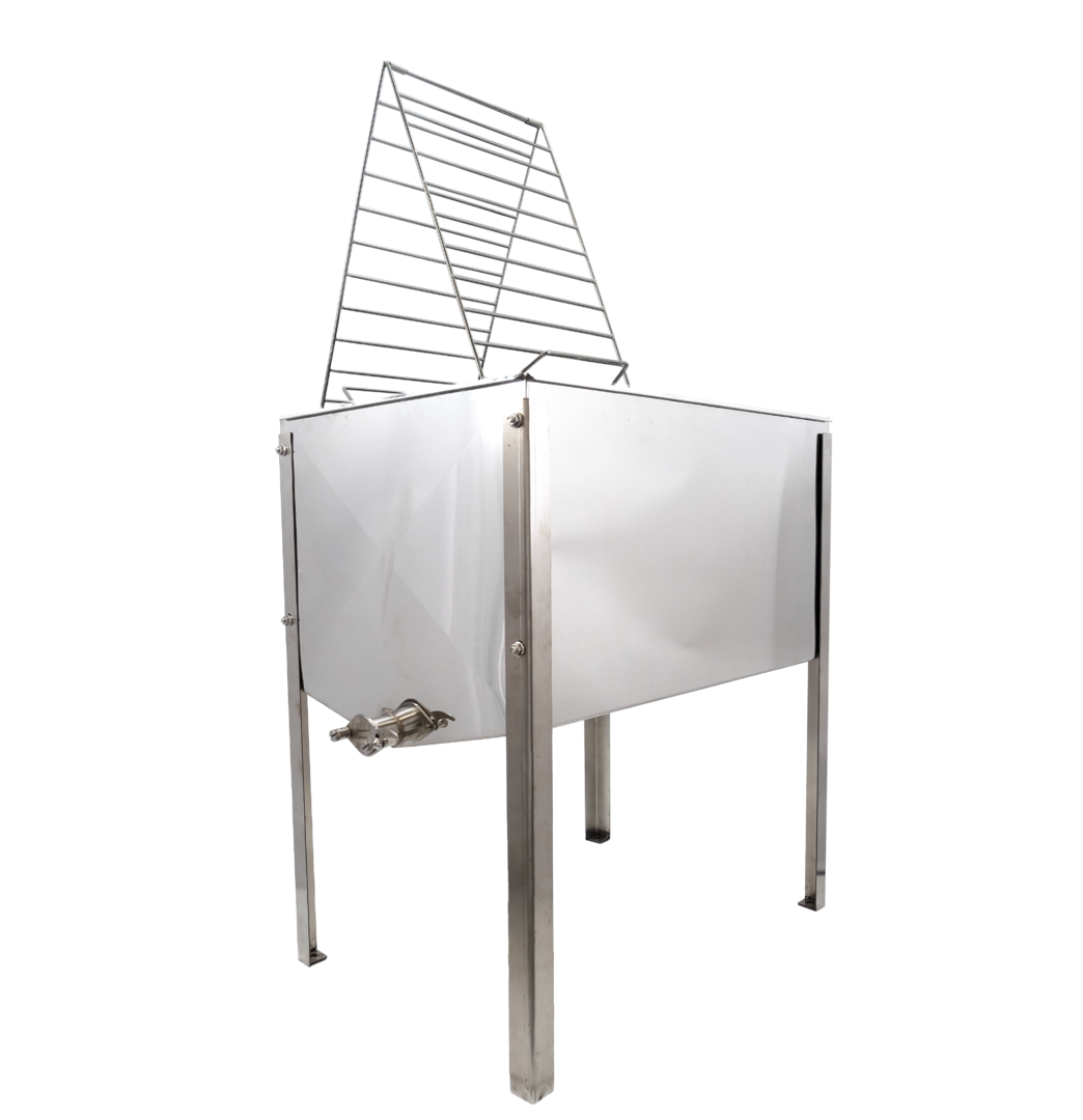 Table de débouchage inox 75 cm avec filtre et couvercle Zander Dadant